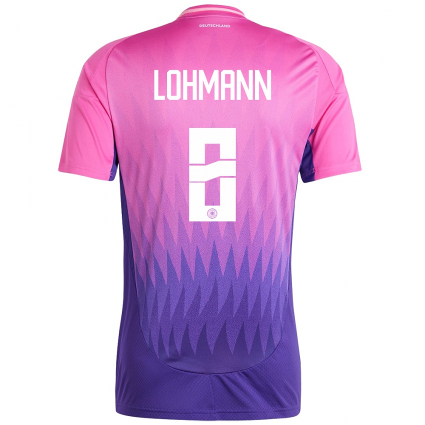 Hombre Camiseta Alemania Sydney Lohmann #8 Rosado Morado 2ª Equipación 24-26 La Camisa