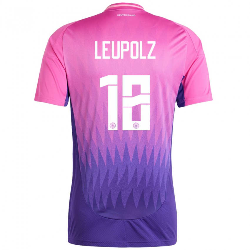 Hombre Camiseta Alemania Melanie Leupolz #18 Rosado Morado 2ª Equipación 24-26 La Camisa