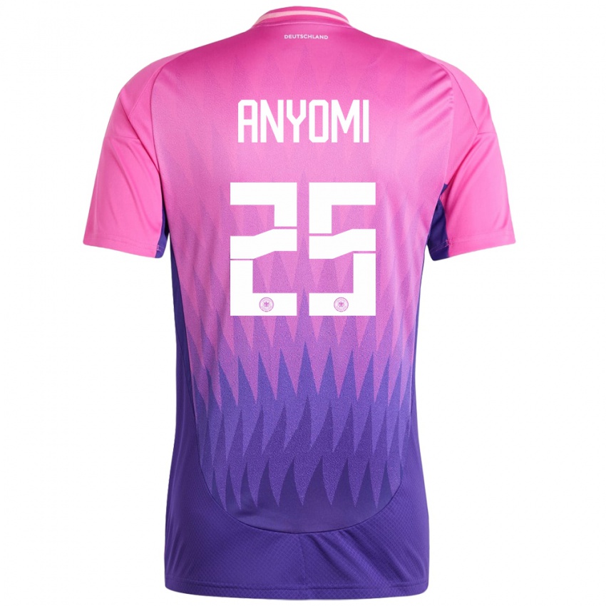 Hombre Camiseta Alemania Nicole Anyomi #25 Rosado Morado 2ª Equipación 24-26 La Camisa