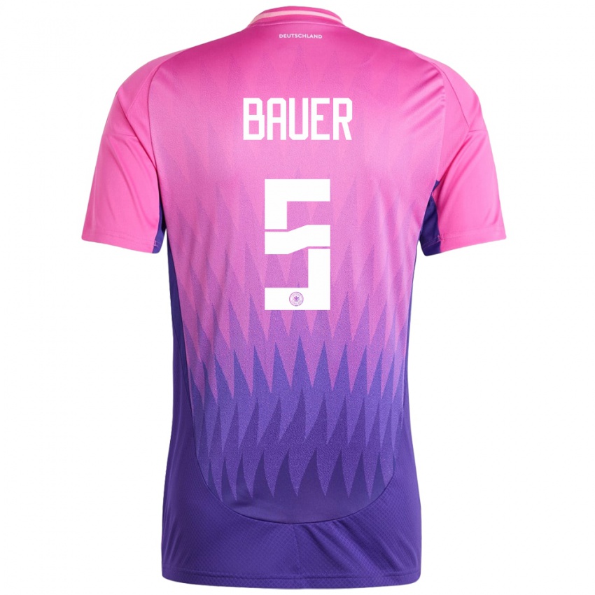 Hombre Camiseta Alemania Maximilian Bauer #5 Rosado Morado 2ª Equipación 24-26 La Camisa