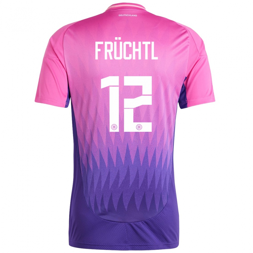 Hombre Camiseta Alemania Christian Fruchtl #12 Rosado Morado 2ª Equipación 24-26 La Camisa