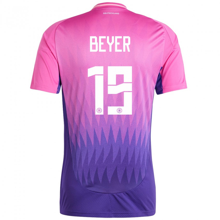 Hombre Camiseta Alemania Jordan Beyer #19 Rosado Morado 2ª Equipación 24-26 La Camisa