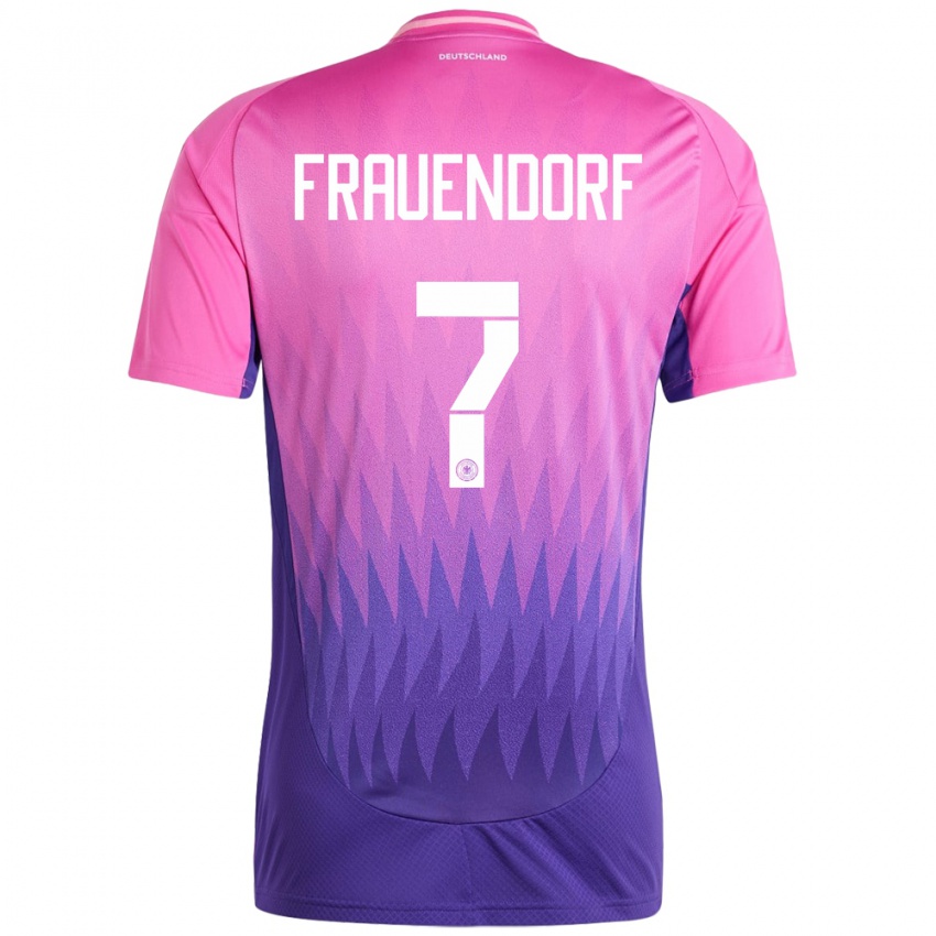 Hombre Camiseta Alemania Melkamu Frauendorf #7 Rosado Morado 2ª Equipación 24-26 La Camisa