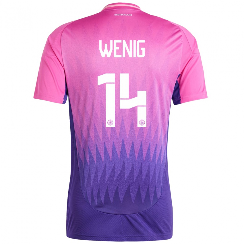 Hombre Camiseta Alemania Marcel Wenig #14 Rosado Morado 2ª Equipación 24-26 La Camisa