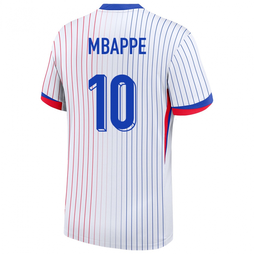 Hombre Camiseta Francia Kylian Mbappe #10 Blanco 2ª Equipación 24-26 La Camisa