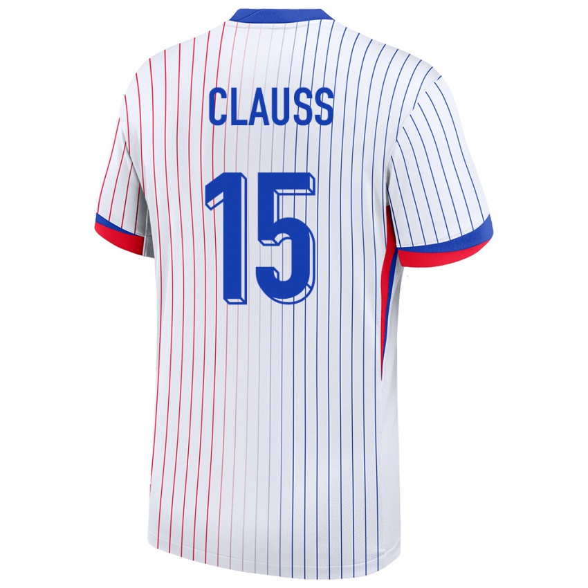 Hombre Camiseta Francia Jonathan Clauss #15 Blanco 2ª Equipación 24-26 La Camisa