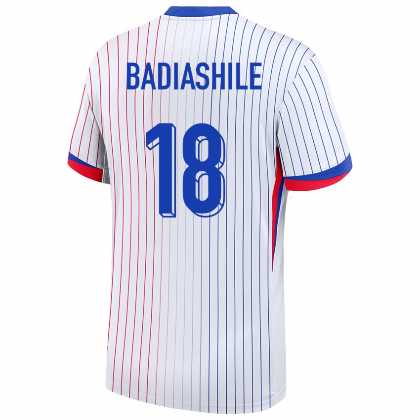 Hombre Camiseta Francia Benoit Badiashile #18 Blanco 2ª Equipación 24-26 La Camisa