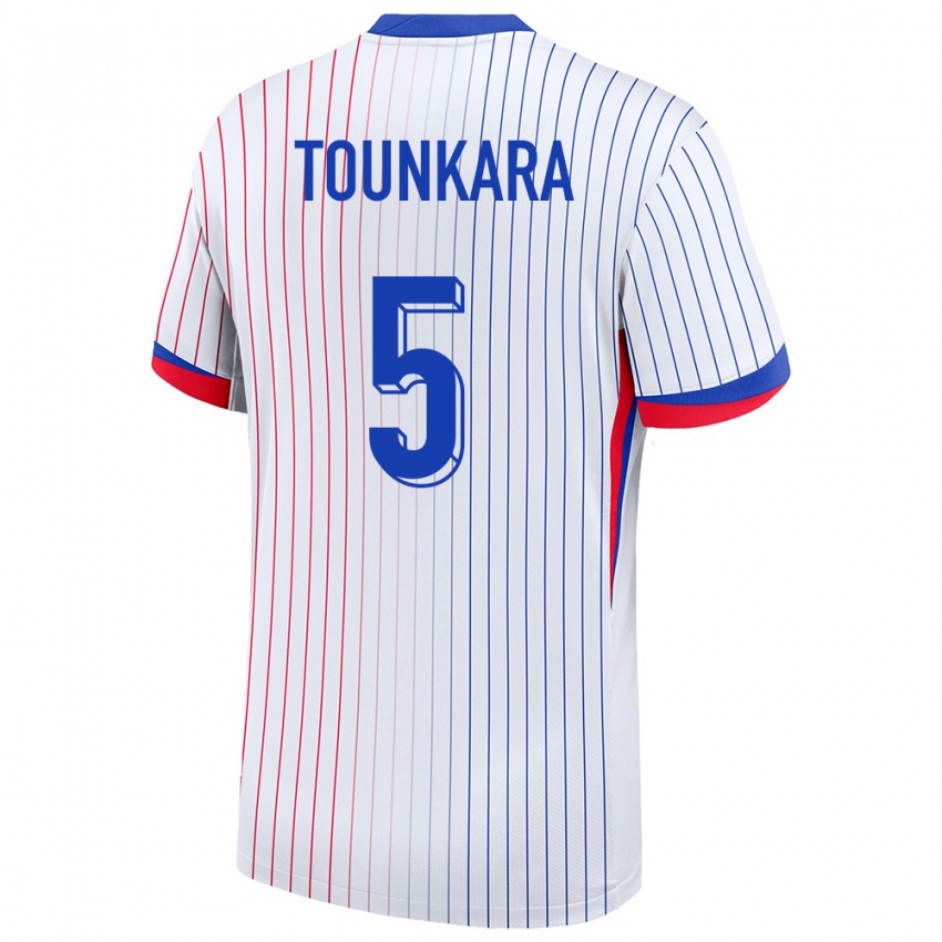 Hombre Camiseta Francia Aissatou Tounkara #5 Blanco 2ª Equipación 24-26 La Camisa
