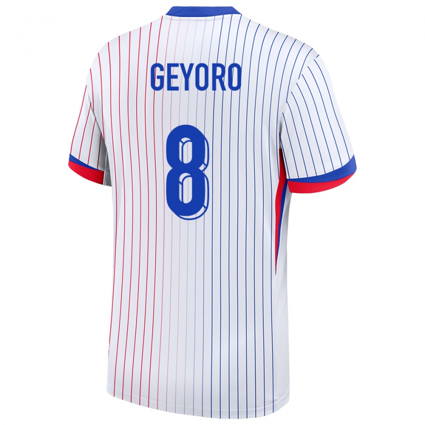 Hombre Camiseta Francia Grace Geyoro #8 Blanco 2ª Equipación 24-26 La Camisa