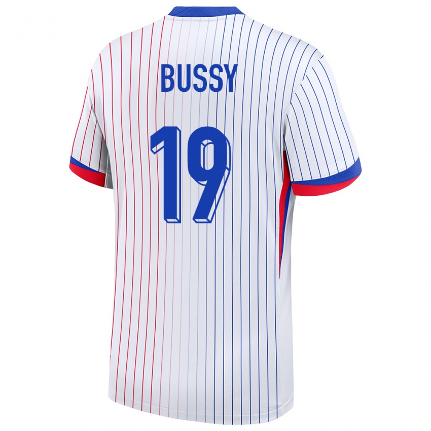 Hombre Camiseta Francia Kessya Bussy #19 Blanco 2ª Equipación 24-26 La Camisa