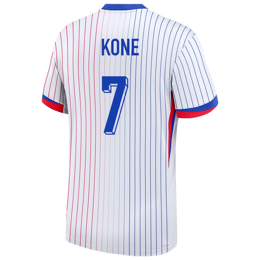 Hombre Camiseta Francia Kouadio Kone #7 Blanco 2ª Equipación 24-26 La Camisa