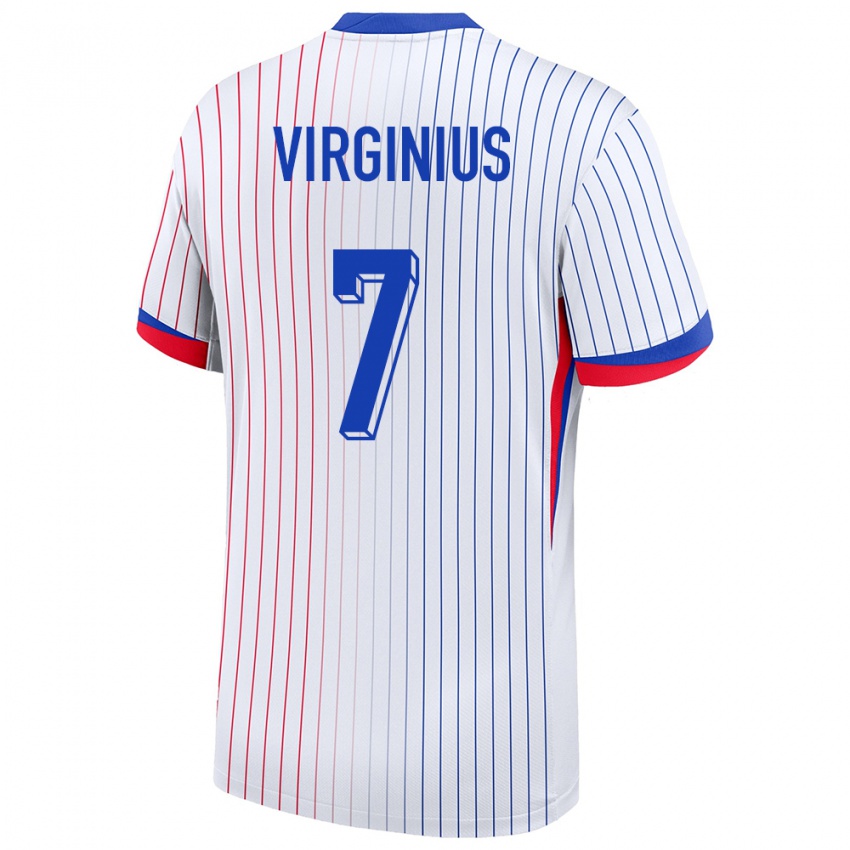 Hombre Camiseta Francia Alan Virginius #7 Blanco 2ª Equipación 24-26 La Camisa