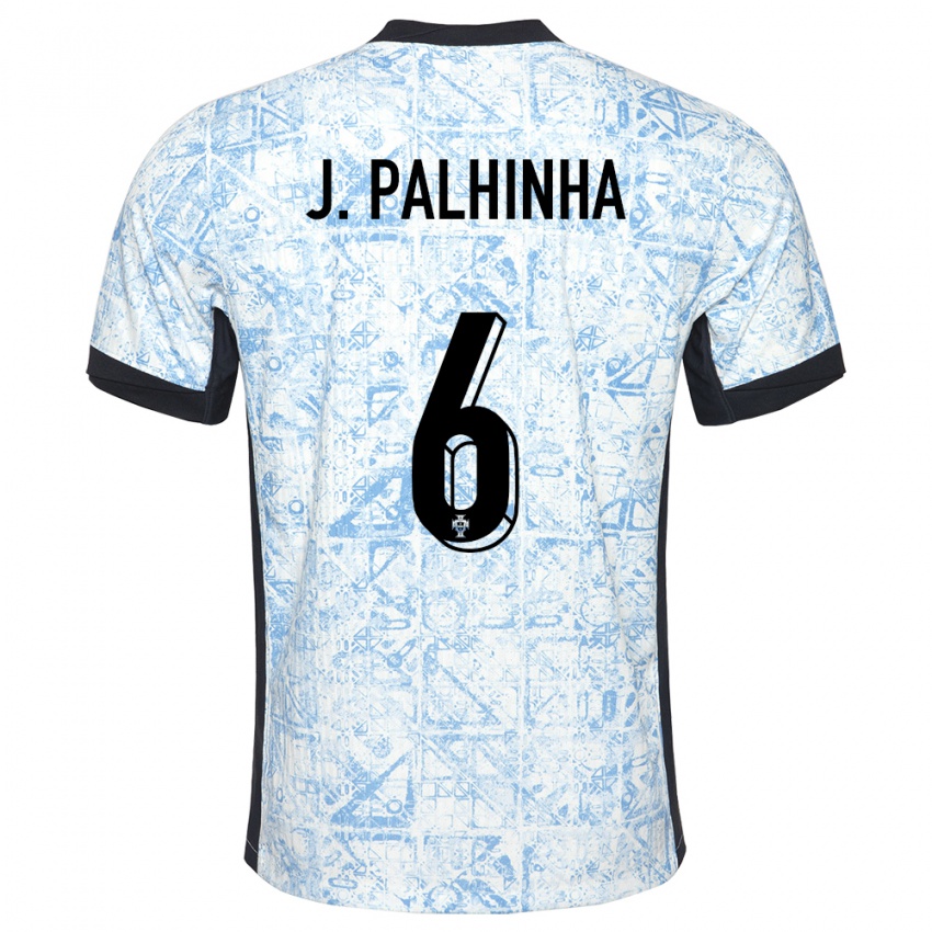 Hombre Camiseta Portugal Joao Palhinha #6 Crema Azul 2ª Equipación 24-26 La Camisa