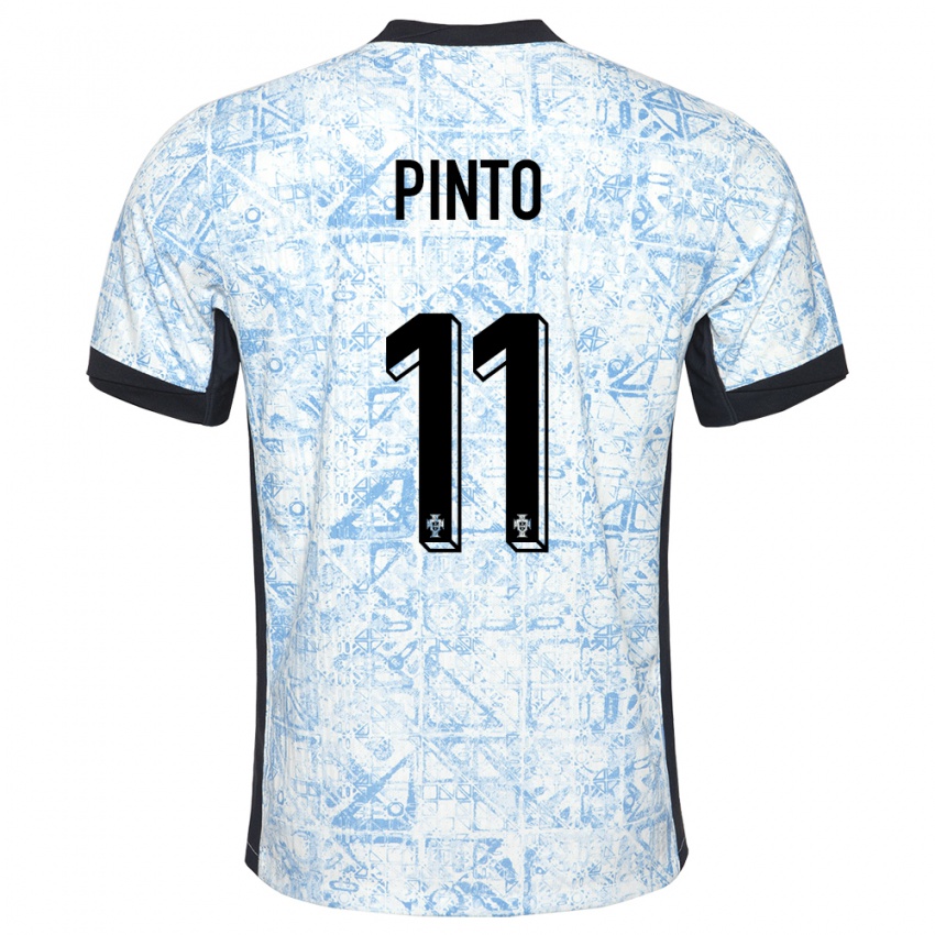 Hombre Camiseta Portugal Tatiana Pinto #11 Crema Azul 2ª Equipación 24-26 La Camisa