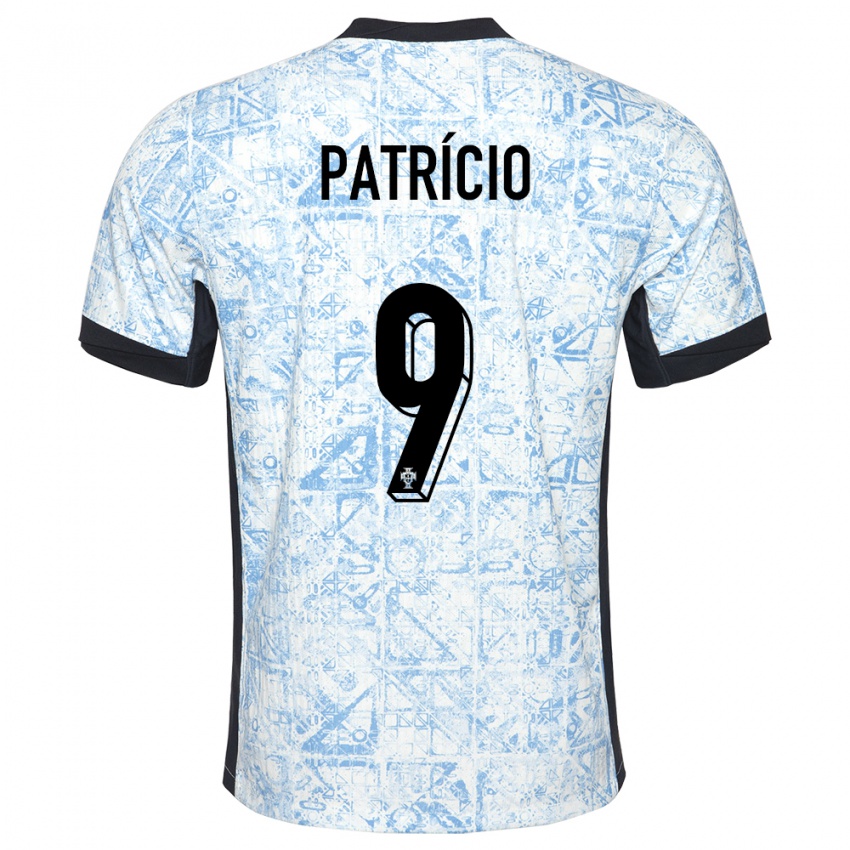 Hombre Camiseta Portugal Nuno Patricio #9 Crema Azul 2ª Equipación 24-26 La Camisa