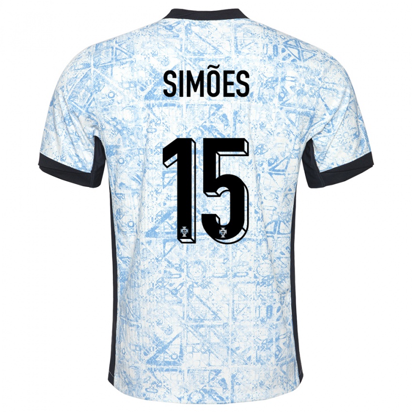 Hombre Camiseta Portugal Joao Simoes #15 Crema Azul 2ª Equipación 24-26 La Camisa