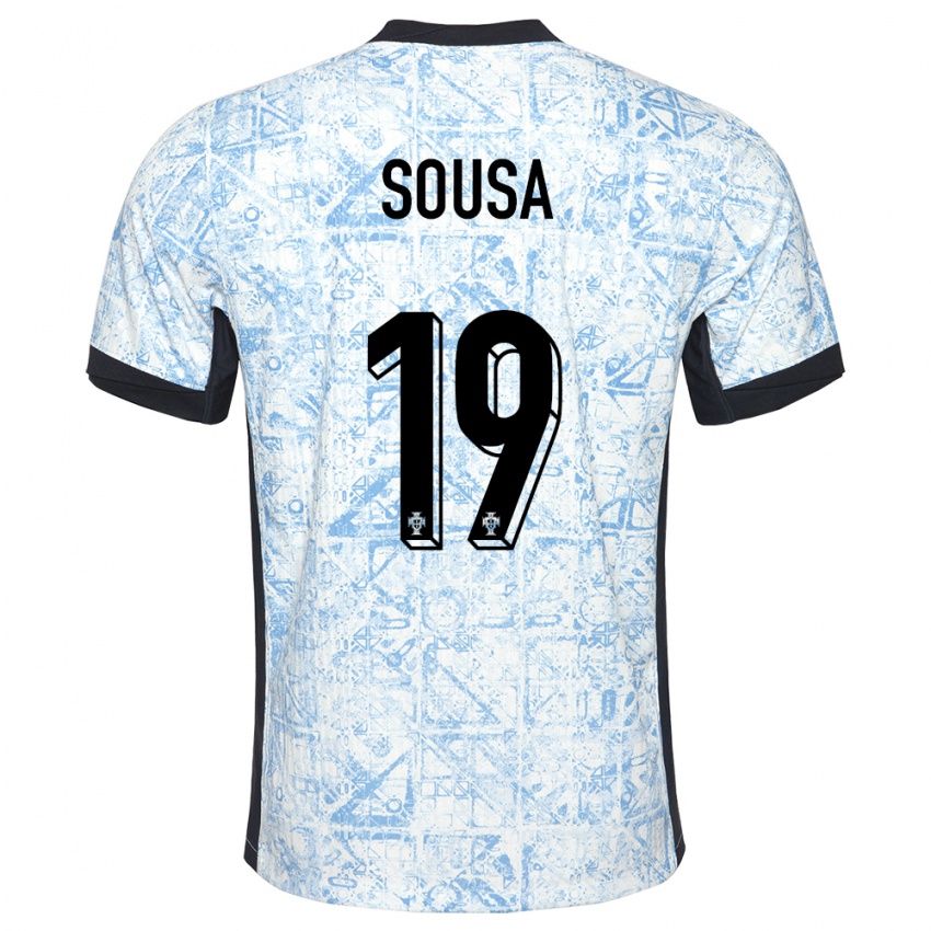 Hombre Camiseta Portugal Goncalo Sousa #19 Crema Azul 2ª Equipación 24-26 La Camisa