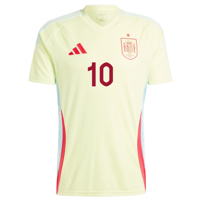 Hombre Camiseta España Ismael Gharbi #10 Amarillo 2ª Equipación 24-26 La Camisa