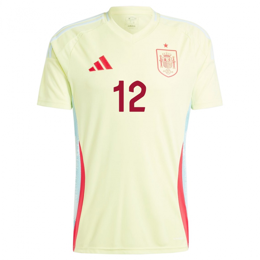 Hombre Camiseta España Raul De Tomas #12 Amarillo 2ª Equipación 24-26 La Camisa
