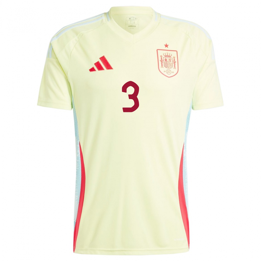 Hombre Camiseta España Inigo Martinez #3 Amarillo 2ª Equipación 24-26 La Camisa