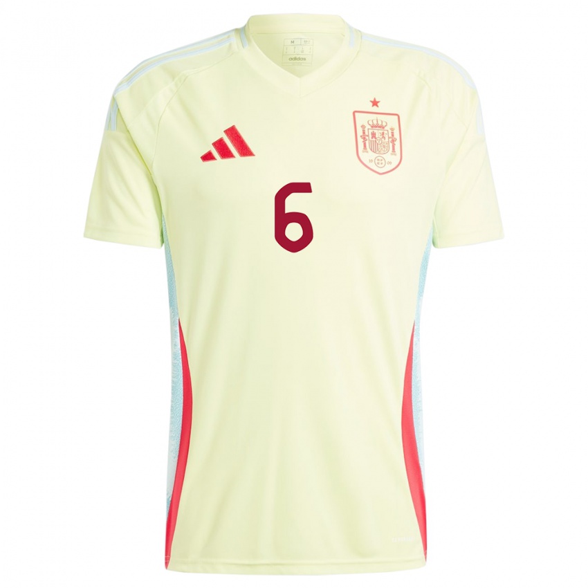 Hombre Camiseta España Roger Martinez #6 Amarillo 2ª Equipación 24-26 La Camisa