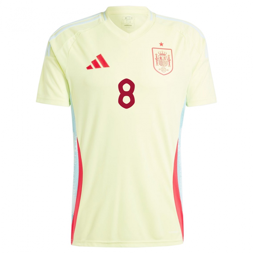 Hombre Camiseta España Koke #8 Amarillo 2ª Equipación 24-26 La Camisa