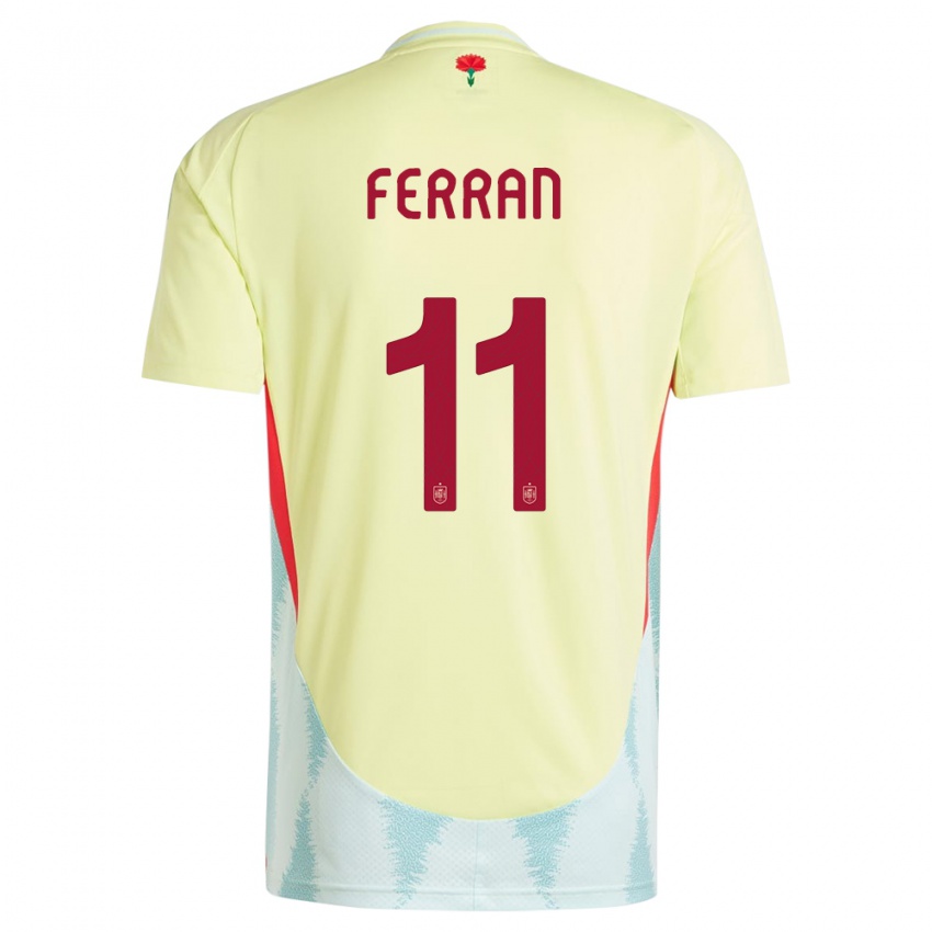 Hombre Camiseta España Ferran Torres #11 Amarillo 2ª Equipación 24-26 La Camisa