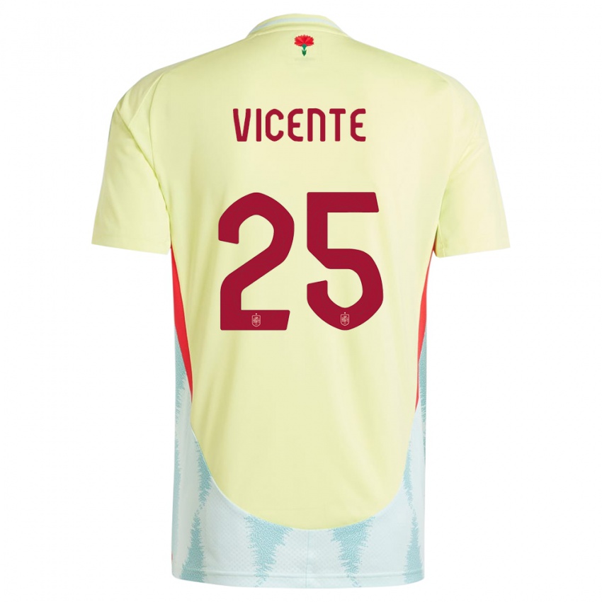 Hombre Camiseta España Ainhoa Vicente #25 Amarillo 2ª Equipación 24-26 La Camisa