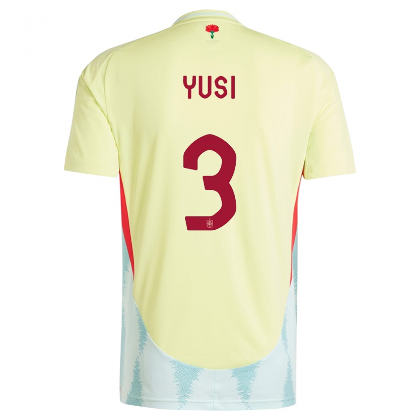 Hombre Camiseta España Yusi #3 Amarillo 2ª Equipación 24-26 La Camisa