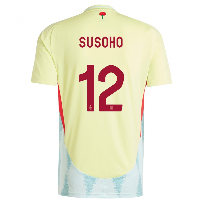 Hombre Camiseta España Mahamadou Susoho #12 Amarillo 2ª Equipación 24-26 La Camisa