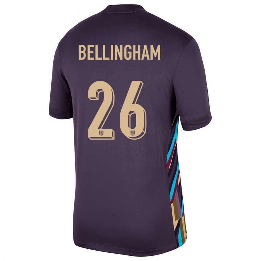 Hombre Camiseta Inglaterra Jude Bellingham #26 Pasa Oscura 2ª Equipación 24-26 La Camisa