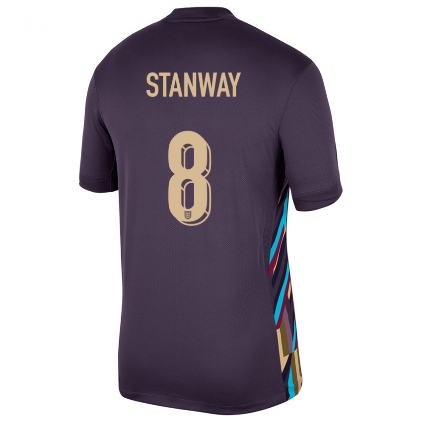 Hombre Camiseta Inglaterra Georgia Stanway #8 Pasa Oscura 2ª Equipación 24-26 La Camisa