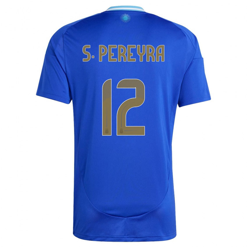 Hombre Camiseta Argentina Solana Pereyra #12 Azul 2ª Equipación 24-26 La Camisa
