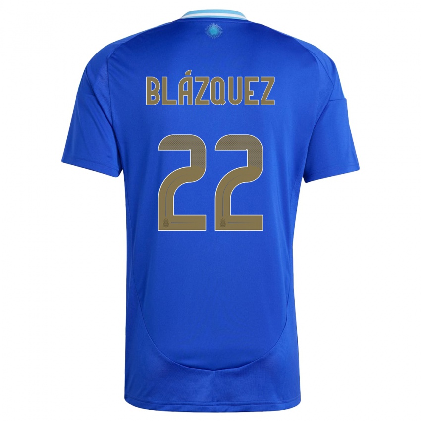 Hombre Camiseta Argentina Joaquin Blazquez #22 Azul 2ª Equipación 24-26 La Camisa