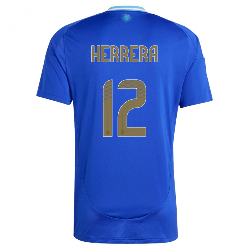 Hombre Camiseta Argentina Franco Herrera #12 Azul 2ª Equipación 24-26 La Camisa