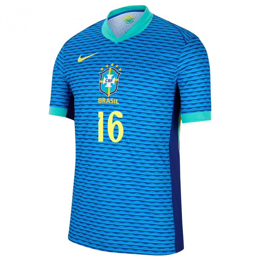 Hombre Camiseta Brasil Patryck #16 Azul 2ª Equipación 24-26 La Camisa