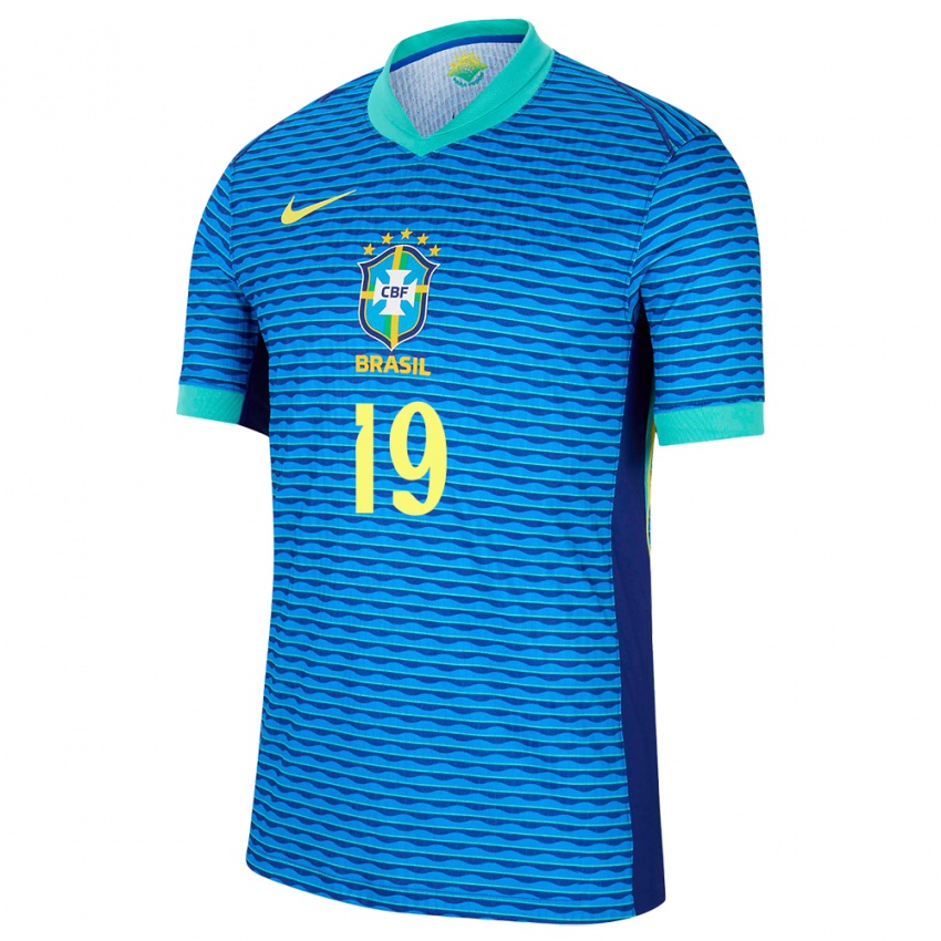 Hombre Camiseta Brasil Matheus Martins #19 Azul 2ª Equipación 24-26 La Camisa