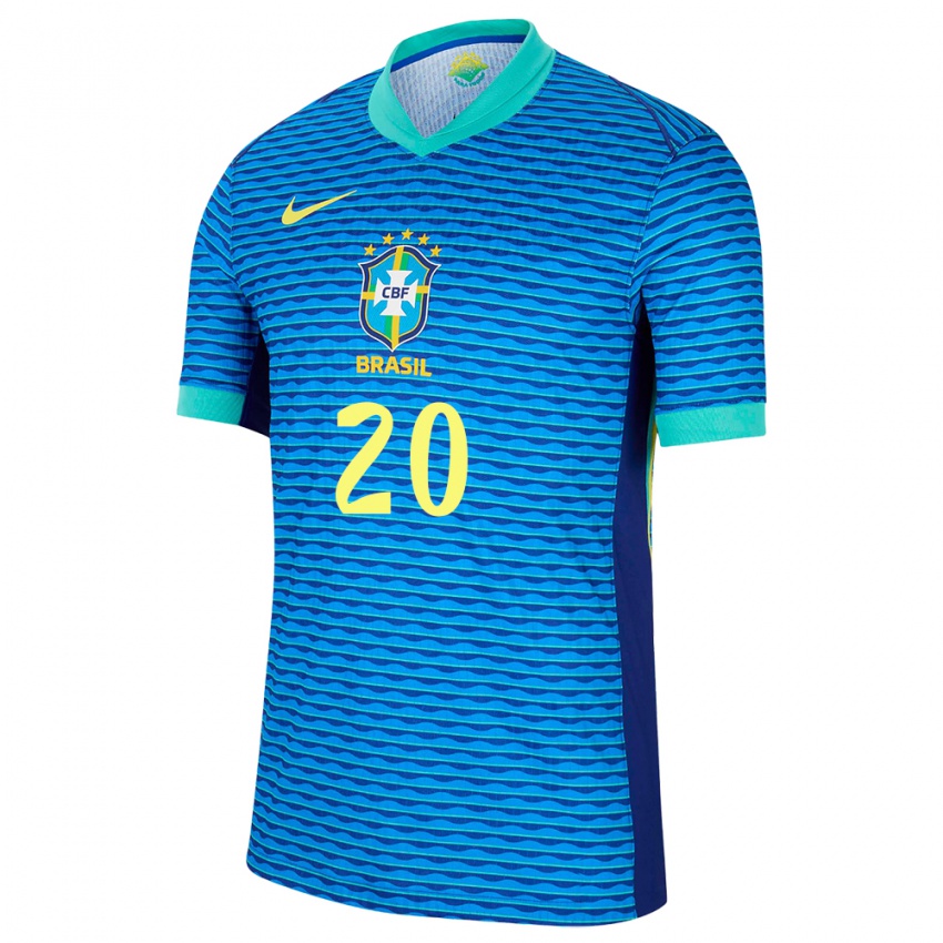 Hombre Camiseta Brasil Fernanda Palermo #20 Azul 2ª Equipación 24-26 La Camisa