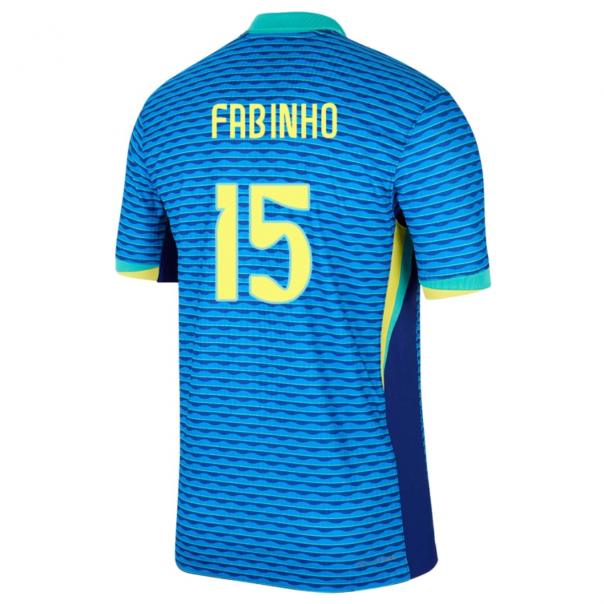 Hombre Camiseta Brasil Fabinho #15 Azul 2ª Equipación 24-26 La Camisa