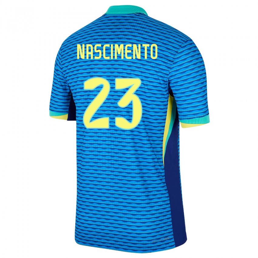 Hombre Camiseta Brasil Matheus Nascimento #23 Azul 2ª Equipación 24-26 La Camisa