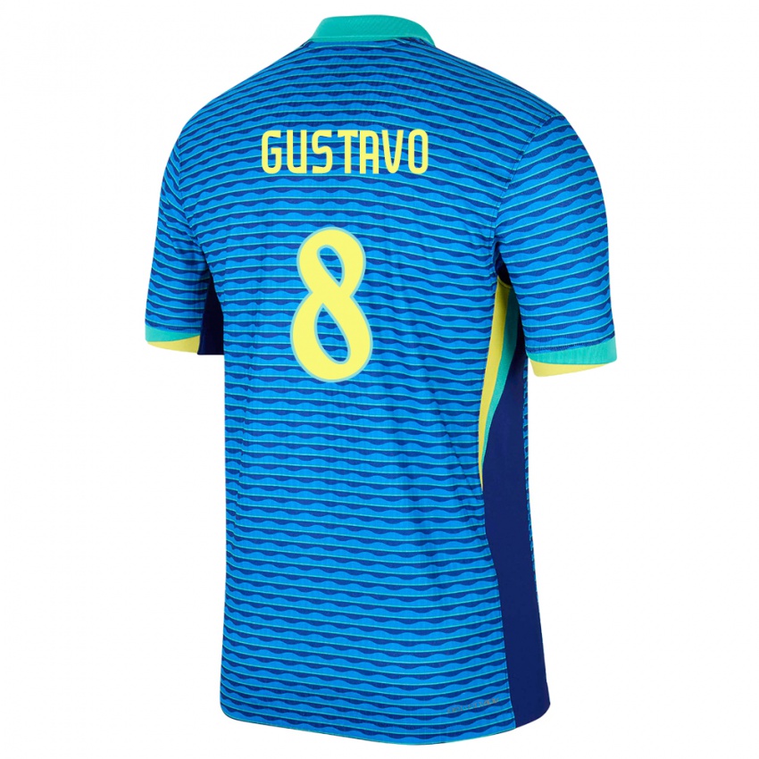 Hombre Camiseta Brasil Luiz Gustavo #8 Azul 2ª Equipación 24-26 La Camisa
