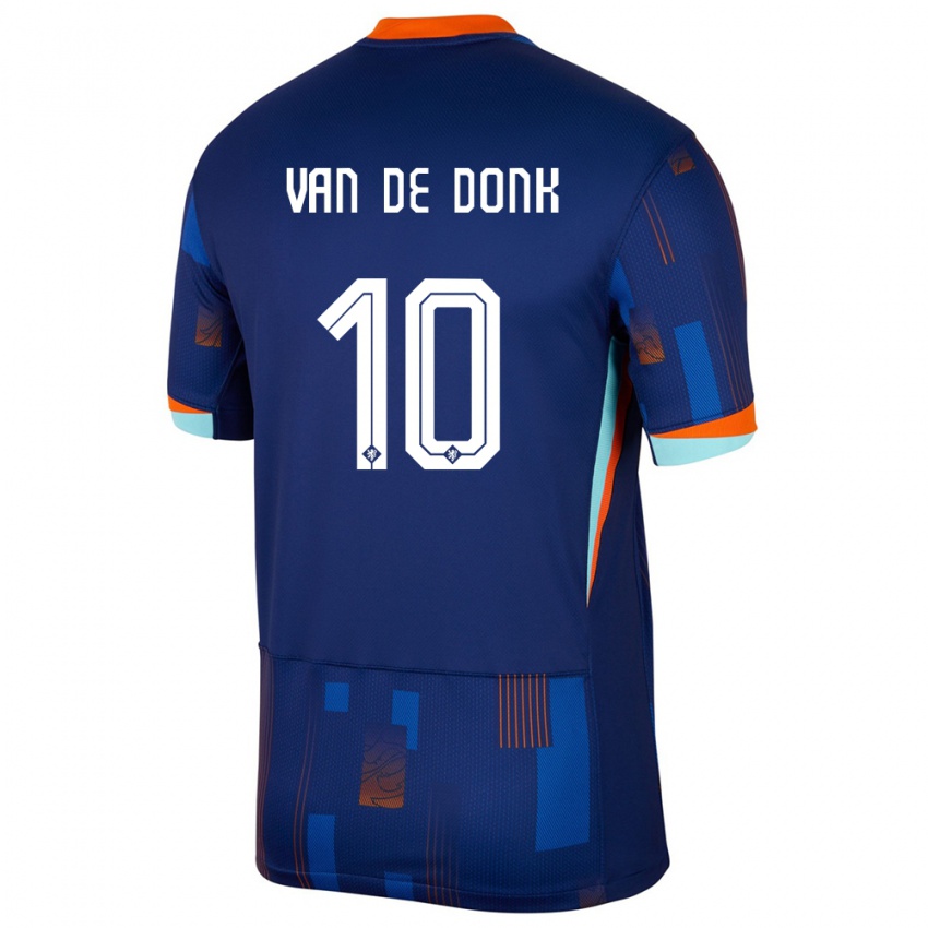 Hombre Camiseta Países Bajos Danielle Van De Donk #10 Azul 2ª Equipación 24-26 La Camisa