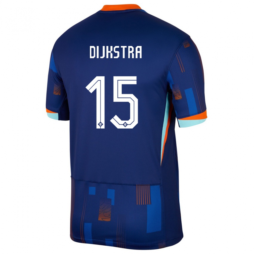 Hombre Camiseta Países Bajos Caitlin Dijkstra #15 Azul 2ª Equipación 24-26 La Camisa