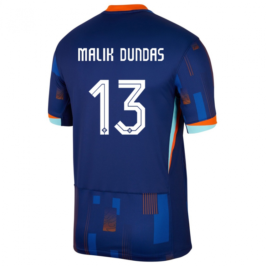 Hombre Camiseta Países Bajos Noa Malik Dundas #13 Azul 2ª Equipación 24-26 La Camisa