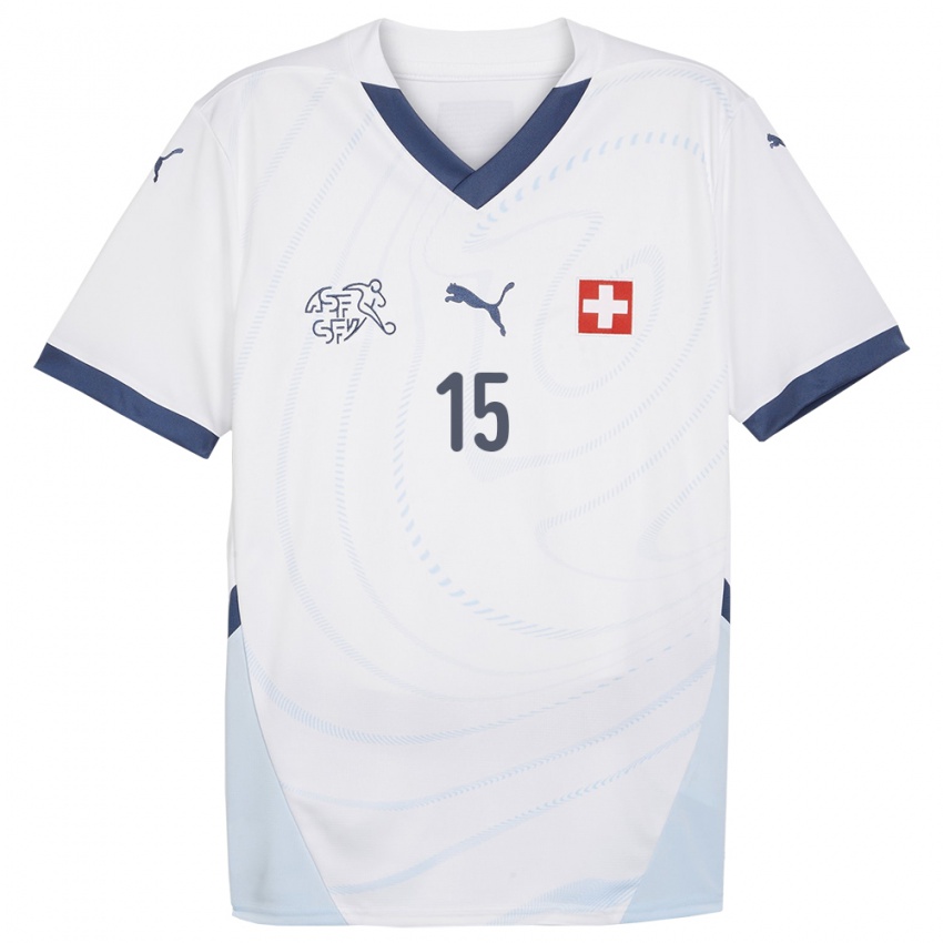 Hombre Camiseta Suiza Djibril Sow #15 Blanco 2ª Equipación 24-26 La Camisa
