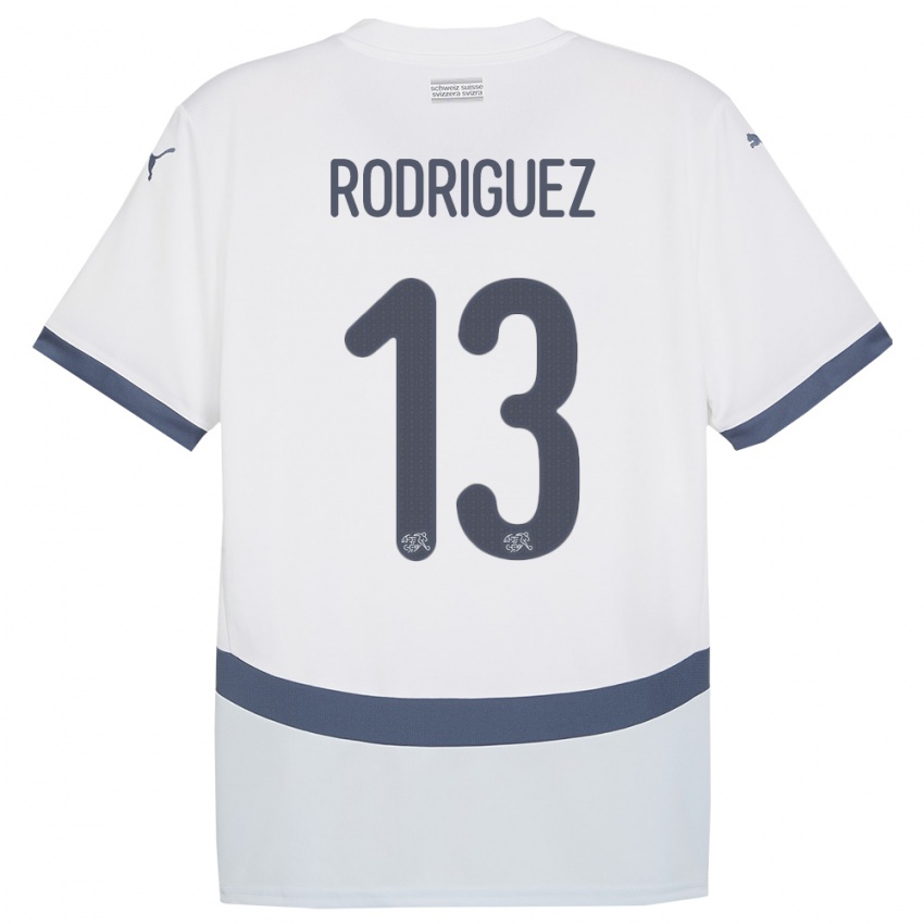 Hombre Camiseta Suiza Ricardo Rodriguez #13 Blanco 2ª Equipación 24-26 La Camisa
