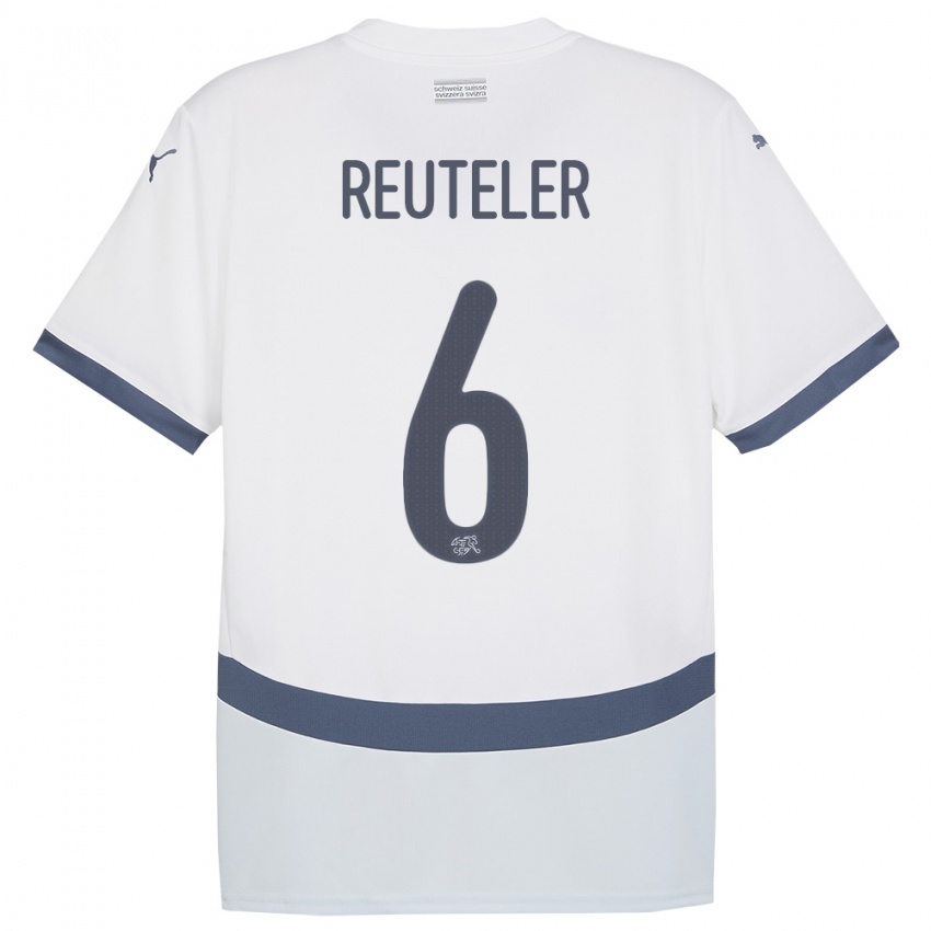 Hombre Camiseta Suiza Geraldine Reuteler #6 Blanco 2ª Equipación 24-26 La Camisa