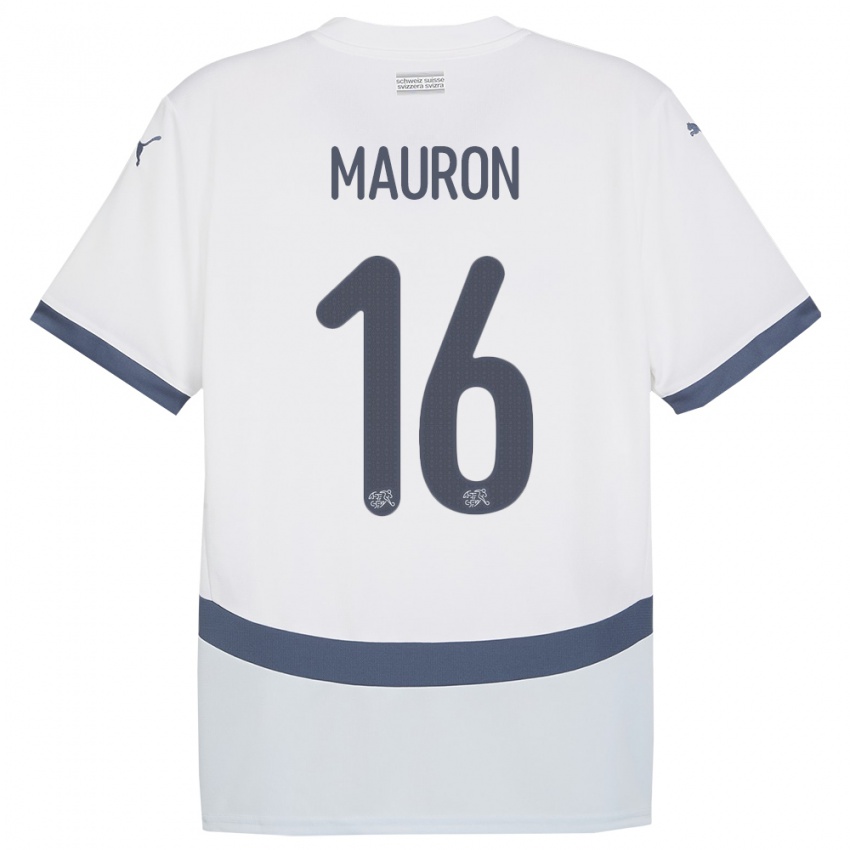 Hombre Camiseta Suiza Sandrine Mauron #16 Blanco 2ª Equipación 24-26 La Camisa