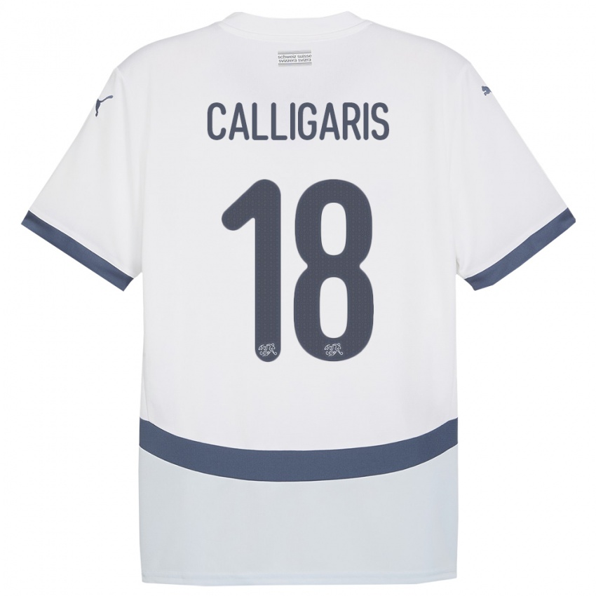 Hombre Camiseta Suiza Viola Calligaris #18 Blanco 2ª Equipación 24-26 La Camisa