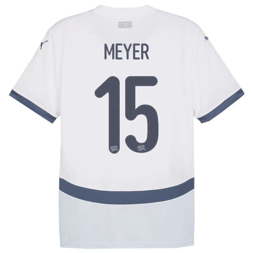 Hombre Camiseta Suiza Leny Meyer #15 Blanco 2ª Equipación 24-26 La Camisa